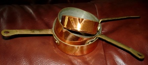 vintage copper pans